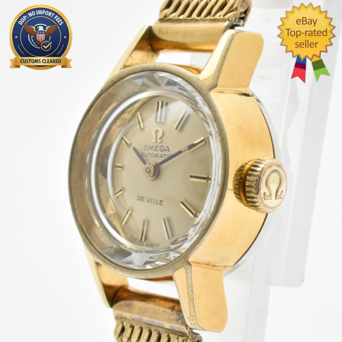 Vintage[Exc+5] OMEGA Cal.661 Ladymatic 551.004 Auto Manual Gold 18mm Women Watch