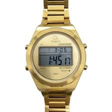 Import duty included for US buyers  Timex Q80 Continental Quartz Watch Gold SS A