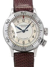 LONGINES Weems Pilot L2.606.4 33mm Silver Dial Stainless Steel Leather #T310