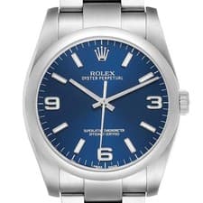 Rolex Oyster Perpetual 36 Steel Blue Dial Mens Watch 116000