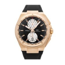 IWC Big Ingenieur Chronograph Rose Gold Auto 45mm Black Strap Watch IW3784-02