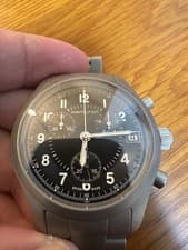 Hamilton Khaki Chronograph H685820 Quartz Black Dial Titanium Watch 20.5cm