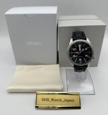 SEIKO 7S26 0620 ANA Pilot Automatic Watch Black Leather Band Vintage Rare
