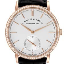 A. Lange and Sohne Saxonia Rose Gold Diamond Bezel Mens Watch 842.032