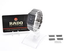 RADO Diastar 160.0486.3 Quartz Unisex Watch Black Dial Stainless Steel 24mm