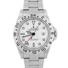 UNPOLISHED Rolex Explorer II POLAR WHITE Steel 40mm NO-HOLES Oyster 16570 Watch