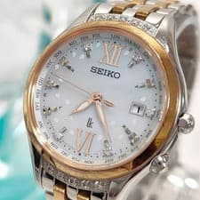 SEIKO Lukia SSVV058 Sakura Blooming Limited Radio Solar Diamond MOP Working