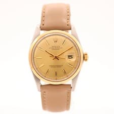 Vintage 36mm 1976 Rolex 1600 Oyster Perpetual Datejust Automatic Wristwatch 14K