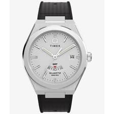 Timex Q Continental GMT Outdoor Watch 39mm Stainless Steel Black Quartz