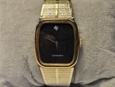 VTG 1950s Longines 10k RGP Bezel Black Dial 27mm 17j Watch/Custom Engraved