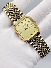 [MINT] 1990's Masterpiece Vintage Mens Quartz Watch Gold Tone New Battery
