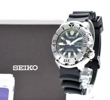 【NEAR MINT/BOX】SEIKO 7S26-0350 Black Monster Automatic Men's Watch 42mm JAPAN