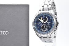 Seiko Prospex V195-0AD0 Solar Chronograph Blue Dial Mens Watch