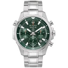 Bulova Marine Star 43mm Men's Chronograph Watch - Stainless Steel 96B272