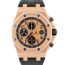 PAPERS Audemars Piguet Royal Oak Offshore CHAMPAGNE Black 18K 42mm 26470OR BOX