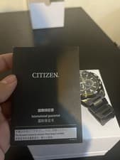 Citizen Eco-Drive Men's Chronograph Black Metal Watch Box Manual from Japan