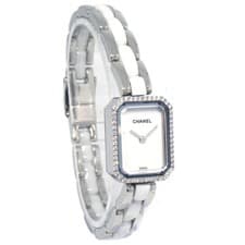 Chanel Premiere Mini Quartz Watch Stainless Steel And Ceramic With Diamond