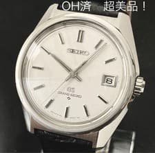 Grand Seiko 6145-8000 Automatic Watch 36mm Sapphire Dial Leather Band Excelent