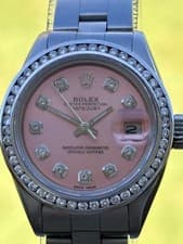 ROLEX LADIES OP DATE.  26MM WATCH, PINK DIAL, S/S, REAL DIAMOND BEZEL_WARRANTY