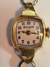 Bulova 14K Solid Yellow Gold 61625 Ladies Mechanical Watch Running