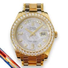 Rolex DayDate Tridorol Meteorite 18K Gold Mens Watch