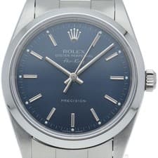 ROLEX Air king 14000M(D) Stainless Steel mensWatch blue USED