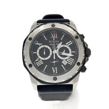 BULOVA Quartz Watch Analog Rubber Band Black Stainless 98B127 Classic