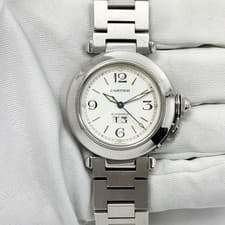 Cartier Pasha C Big Date 2475 35MM White Dial Stainless Steel