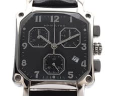 ▶️【N MINT】 HAMILTON Lloyd Chronograph H194120 Black Dial Quartz Mens Watch SWISS