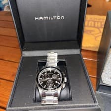 Hamilton Seaview Chrono Watch Stainless Steel 100m Timepiece Authentic
