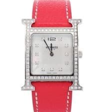 Hermes Heure H 21mm Factory Diamond MOP Dial Watch Ref# HH1.530