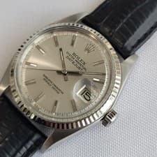 Rolex Oyster Datejust Ref 1601 36mm 18k W Gold SS 1960s Mens Automatic RA621B