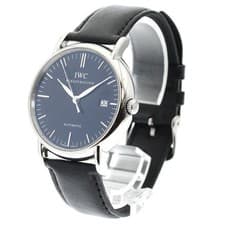 IWC PORTOFINO IW356308 39mm SS Black Dial Automatic Date Watch #C527