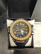 G-SHOCK Radio Solar Black/Gold Digital Analog Watch Used From Japan