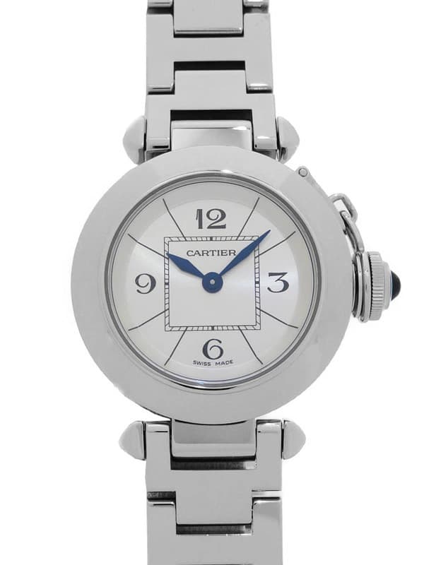 Cartier Miss Pasha Quartz Watch W3140007 Silver Dial 27mm