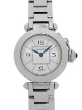 Cartier Miss Pasha Quartz Watch W3140007 Silver Dial 27mm