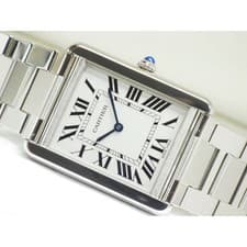 CARTIER WATCH TANK SOLO LM QUARTZ W5200014 SILVER RECTANGULAR DIAL SS UNISEX F/S