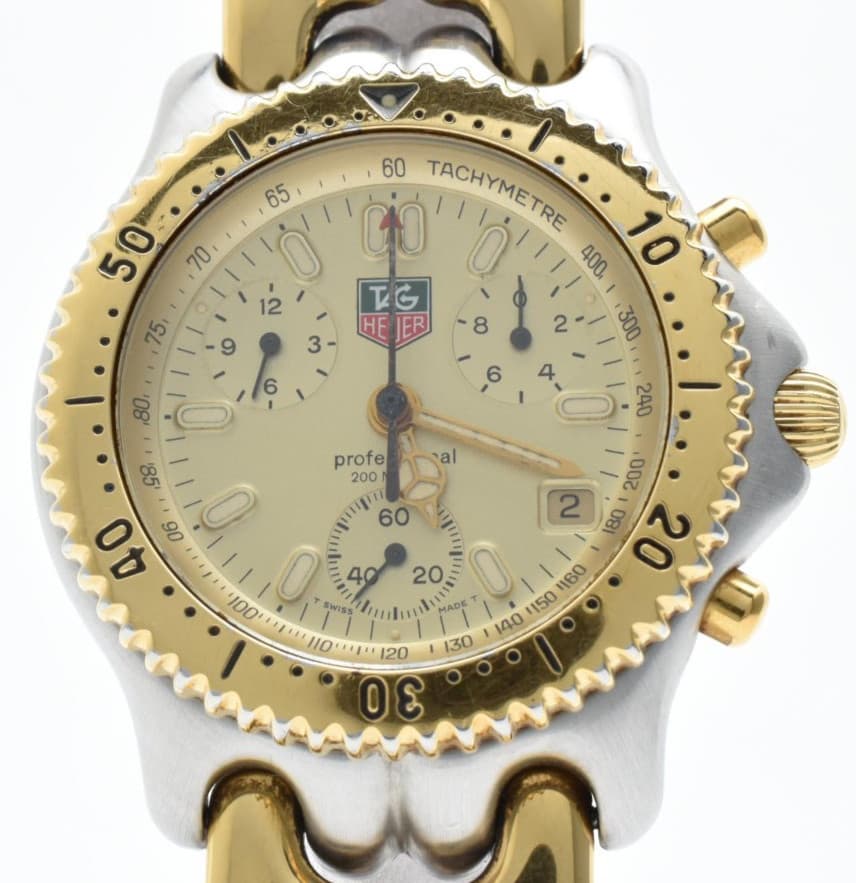 Read Vintage [EXC+5] TAG HEUER S/el CG1120-0 Chronograph 39mm Men's Qz Watch