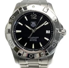 TAG HEUER Aquaracer Date WAF2110 Black Automatic 40mm Men's Boxed From JAPAN