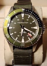 HAMILTON Khaki Quartz 9821C Day Date Watch 38mm Black Dial Mens Model 67