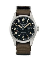 Seiko 5 Sports SRPJ85 36.4 mm Steel Black Dial Nylon Day Date Automatic Watch