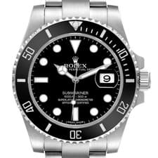 Rolex Submariner Date Ceramic Bezel Black Dial Steel Mens Watch 116610