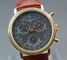 Frederique Constant Chronograph Quartz Black Dial Gold 35mm Men's Watch