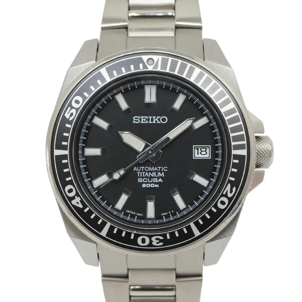 Seiko Black Samurai Diver SBDA001 Titanium 200m Scuba Watch Used