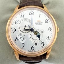 ORIENT Sun & Moon Gold Wristwatch Auto Self winding Timepiece Mens Luxury
