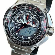 Citizen Promaster Racing Eco Drive Chronograph Black Dial Used Japan