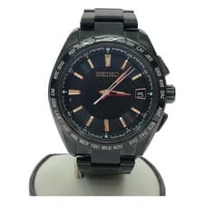 Seiko Men's Watch Radio Solar Brightz All Black Date Used From Japan