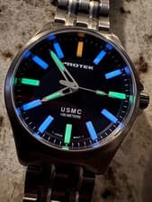 PROTEK USMC Titanium Field Watch Model PT3101BR T-100 TRITIUM
