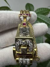 Hamilton 14k Yellow Gold Retro Diamonds & Rubies Ladies Watch