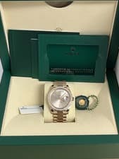MINT 2023 Rolex 228345RBR Sundust Baguette Diamond Rose Gold Complete Set 40mm
